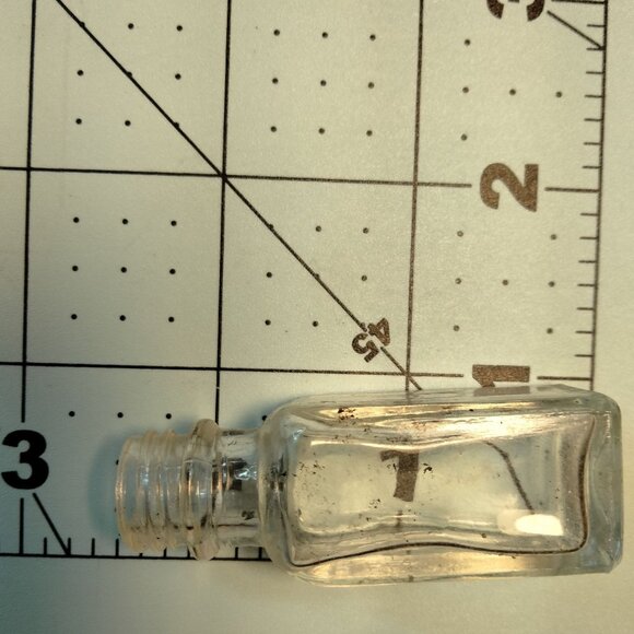 Vintage Clear Glass Bottle Miniature 2 inch - Picture 4 of 6